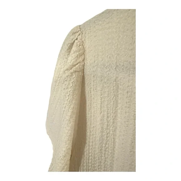 LOFT Cream Flutter Sleeve Fitted T-Shirt - Picture 7 of 8